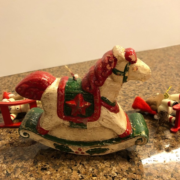 Rocking Horses; 3 teddy bear ornaments and one candle - Picture 12 of 16